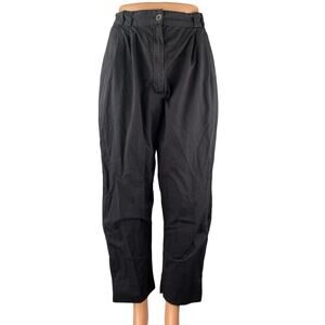 Wray Black High Waist Pleated Baggy Barrel Carrot Wide Leg Trousers Pants Size 6